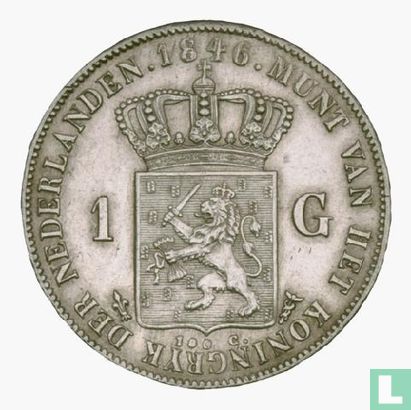 Netherlands 1 gulden 1846 (fleur de lis) - Image 1