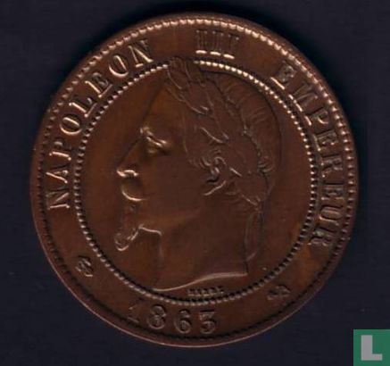 Frankrijk 10 centime 1863 (K) - Afbeelding 1