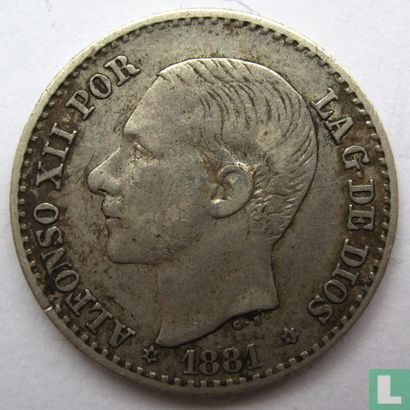Spanje 50 centimos 1881 - Afbeelding 1