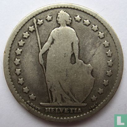 Switzerland 1 franc 1887 - Image 2
