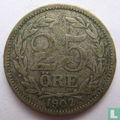 Zweden 25 öre 1902 - Afbeelding 1