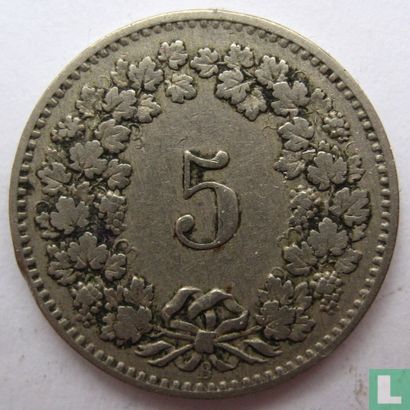 Switzerland 5 rappen 1889 - Image 2