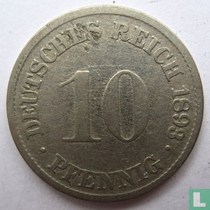 German Empire 10 pfennig 1893 (G) - Image 1