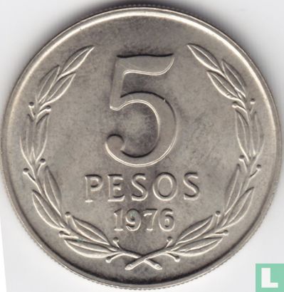 Chili 5 pesos 1976 - Image 1