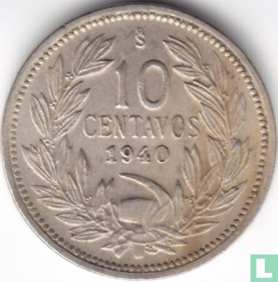 Chili 10 centavos 1940 - Afbeelding 1