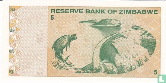 Zimbabwe 5 Dollars 2009 - Image 2