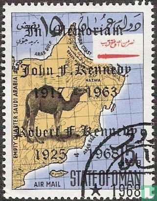 Map of Oman with Kennedy overprint