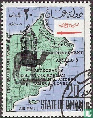 Landkaart Oman met opdruk Apollo 8