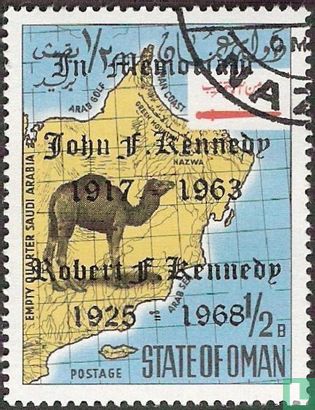 Landkaart Oman met opdruk Kennedy