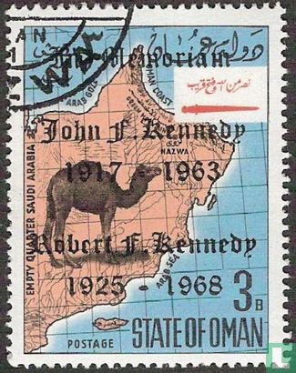 Map of Oman with Kennedy overprint