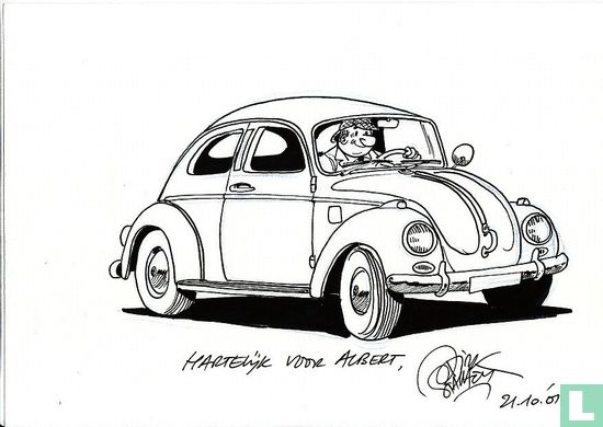Detective van Zwam in Volkswagen Beetle