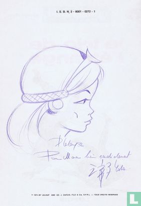 Leloup - originele tekening / dedicace van "Khany" uit de Yoko Tsuno serie  - Afbeelding 1
