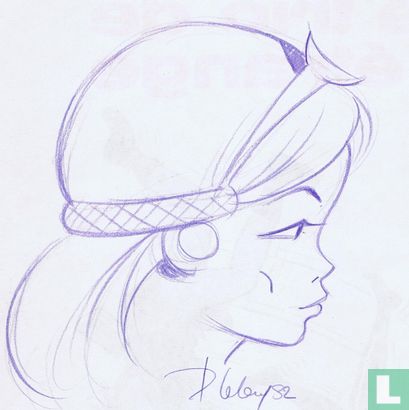 Leloup - originele tekening / dedicace van "Khany" uit de Yoko Tsuno serie  - Afbeelding 3