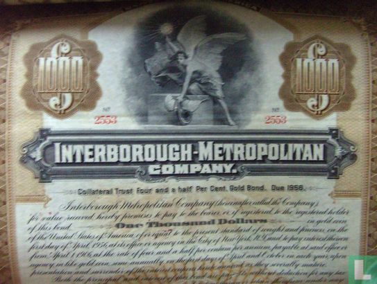 Interborough-Metropolitan Company Gold Bond $1000,- - Bild 2