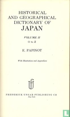 Historical and Geographical Dictionary of Japan II O-Z - Afbeelding 1
