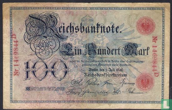 Duitsland 100 Mark 1898 (P.20 - Ros.17) - Afbeelding 1