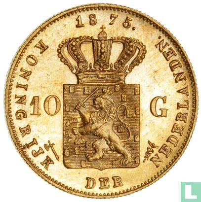 Pays-Bas 10 gulden 1875 - Image 1