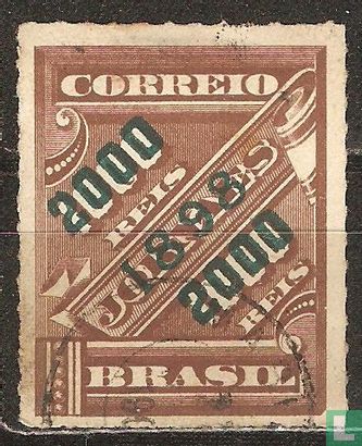 Postage stamp, 1898 overprint on newspaper stamp