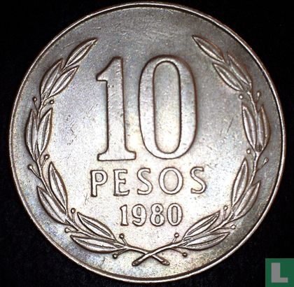 Chili 10 pesos 1980 - Image 1