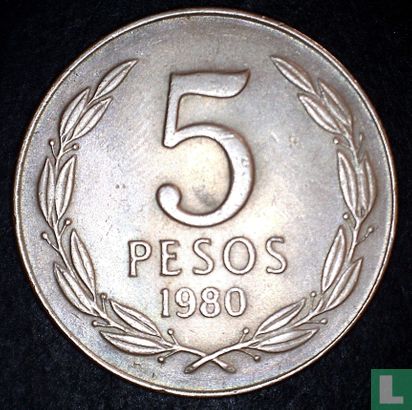 Chili 5 pesos 1980 - Image 1