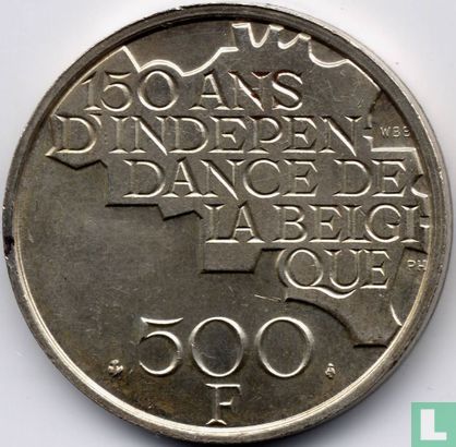 België 500 francs 1980 (FRA) "150th Anniversary of Independence" - Afbeelding 2