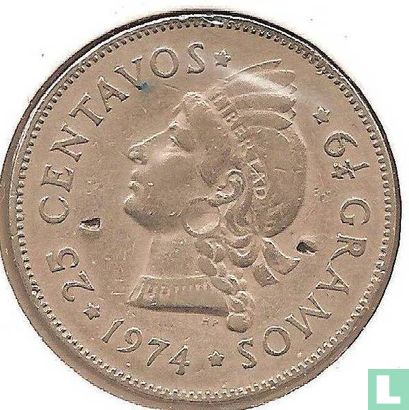 Dominikanische Republik 25 Centavo 1974 - Bild 1