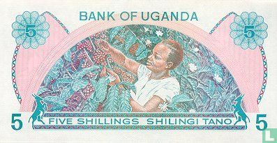 Uganda 5 Shillings ND (1977) - Image 2