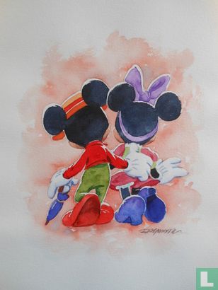 Aquarelle originale de Mickey Mouse-Kim Raymond - Image 1