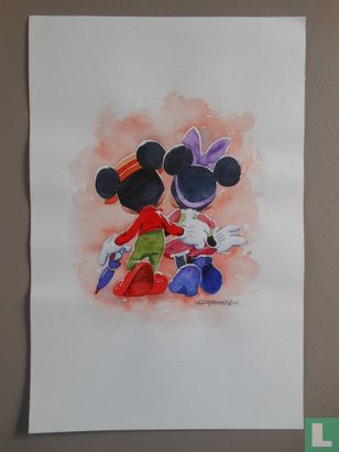 Aquarelle originale de Mickey Mouse-Kim Raymond - Image 3