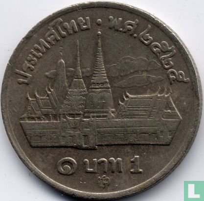 Thailand 1 baht 1984 (year 2525/27) - Image 1