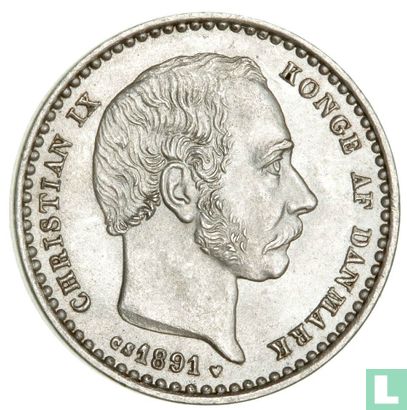 Denemarken 25 øre 1891 - Afbeelding 1