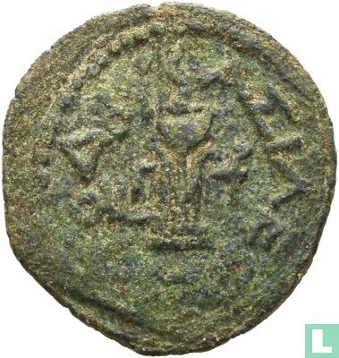Judea, AE 8 Prutot, 40-4 v.Chr., Herodes I de Grote, Samaria (Sebaste?) - Afbeelding 2