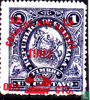 Telegraafzegel met opdruk Correos Nacionales 