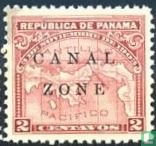 Landkaart van Panama met opdruk