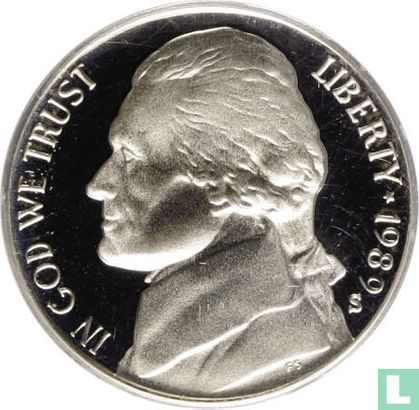 United States 5 cents 1989 (PROOF) - Image 1