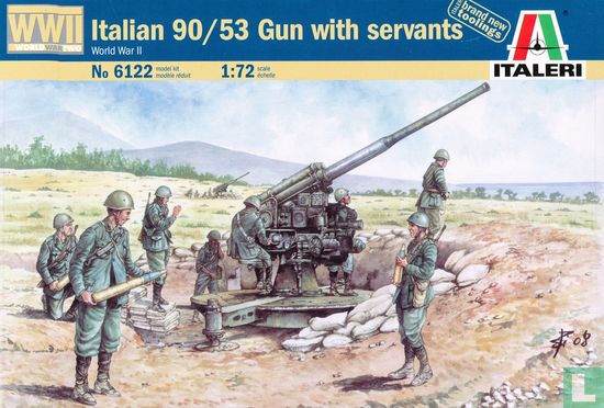 Italian 90/53 gun with servants - Image 1