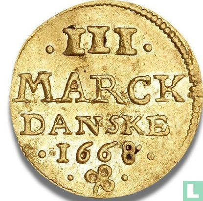 Denmark 3 marck 1668 - Image 1