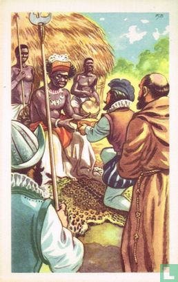 Ontvangst van het Portugees gezantschap en kapelaan bij de koning van Congo - Afbeelding 1