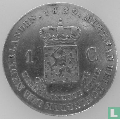 Nederlands-Indië 1 gulden 1839 - Afbeelding 1