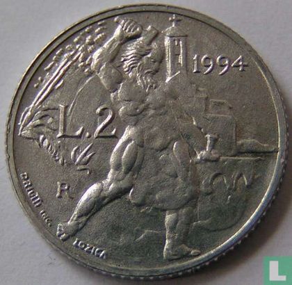 San Marino 2 lire 1994 - Afbeelding 1