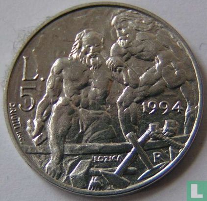 San Marino 5 lire 1994 - Image 1