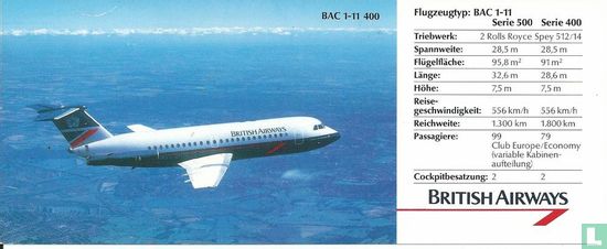 Datenkarte BRITISH AIRWAYS - BAC 111 - Bild 1