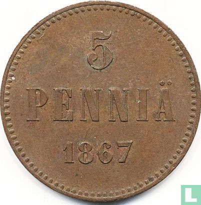 Finland 5 penniä 1867 - Afbeelding 1
