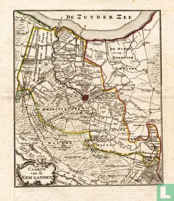 Caarte van de Eem Landen. 1740 - Afbeelding 1