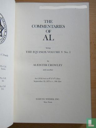 The Commentaries of Al being The Equinox volume V No. 1 - Image 3
