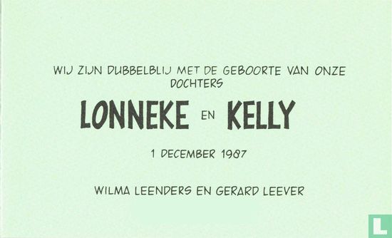 Geboortekaartje Lonneke en Kelly Leever - Afbeelding 2
