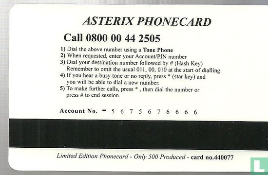 Asterix Phonecard - Afbeelding 2