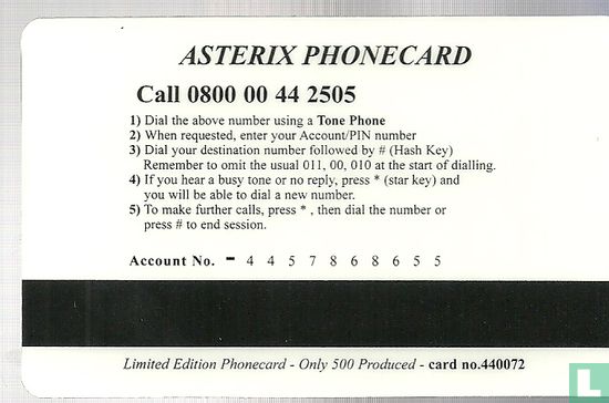 Asterix Phonecard  - Image 2