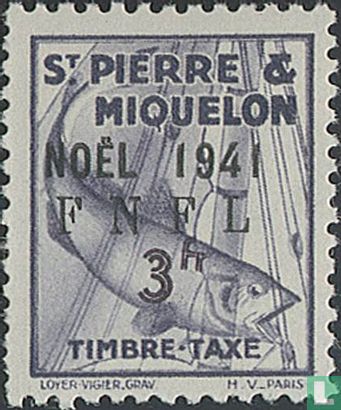 Cod, overprinted "Noël"