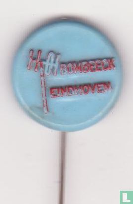 Bombeeck Eindhoven [red on pale blue]